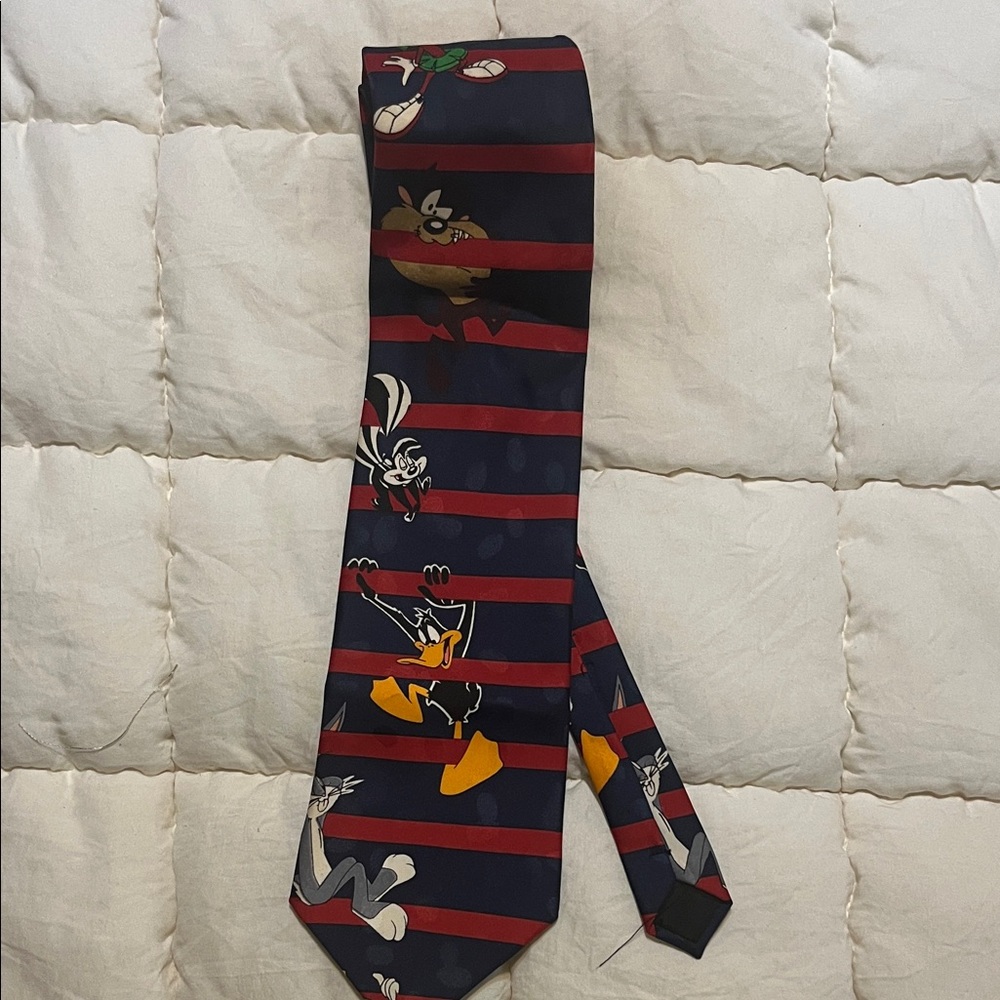 Warner Bros. Looney Tunes Striped Tie - Red and Blue.